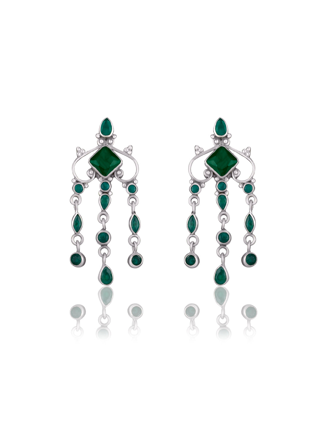 Green Onyx Drop Earrings view 1