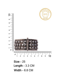 Silver Kundan Statement Bangle view 6