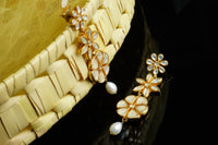 925 Silver Gold Plated Floral Earrings view 5
