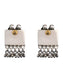 925 Sterling Silver Two Tone Twin Peacock Textured Earrings