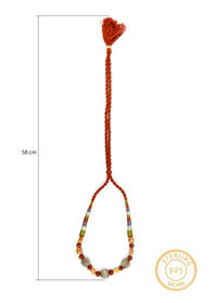 925 Sterling Silver Two Tone Beaded Necklace view 4