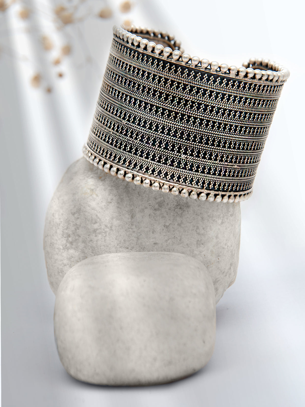 Silver Statement Bangle view 1