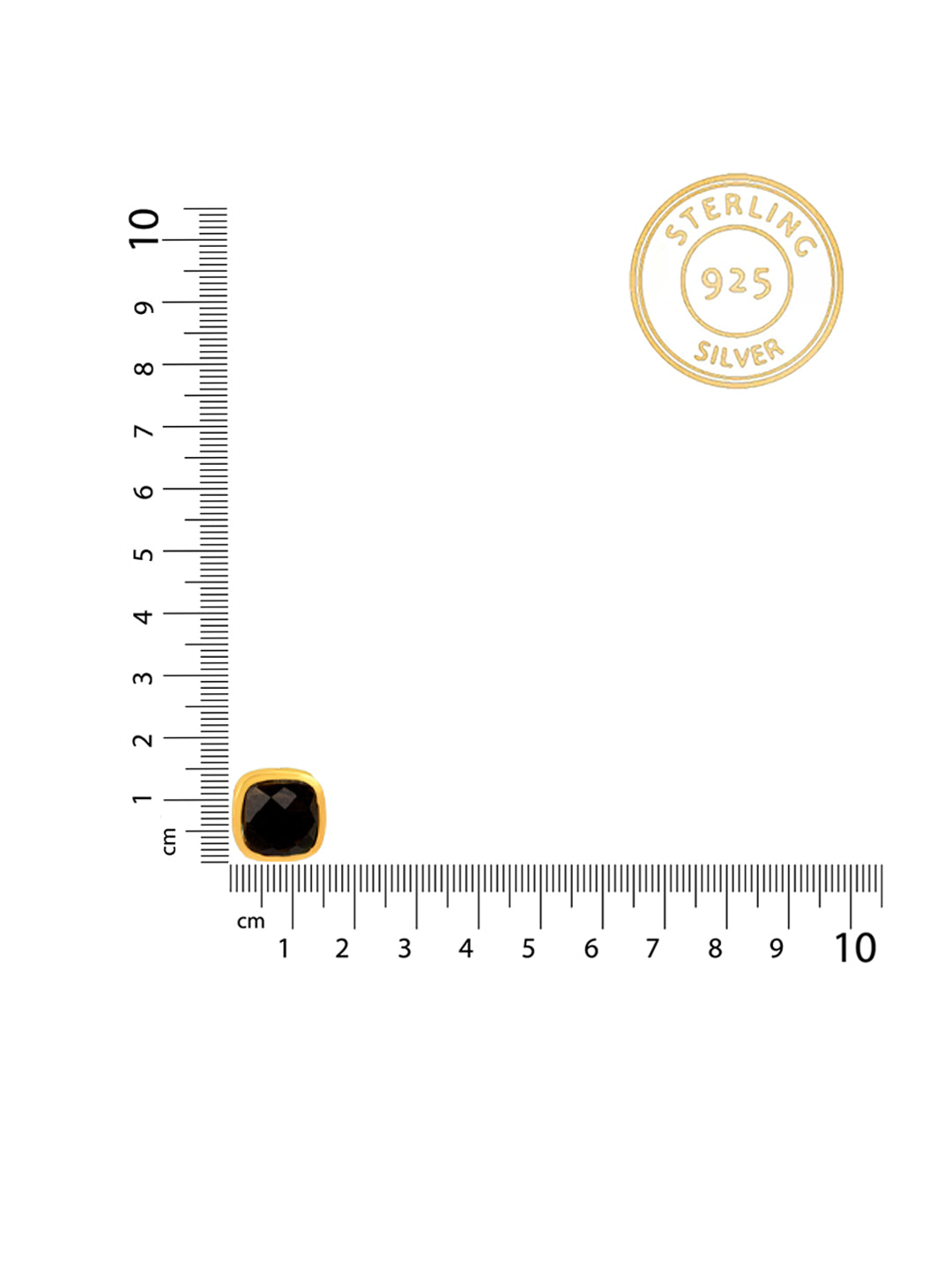 Black Onyx Gold Plated Studs view 3