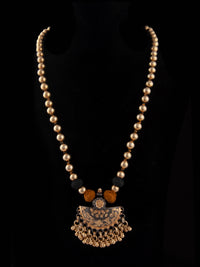 925 Sterling Silver Two Tone 22K Gold Plated Beaded Necklace view 5