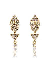 Gold Plated Kundan Earrings view 1