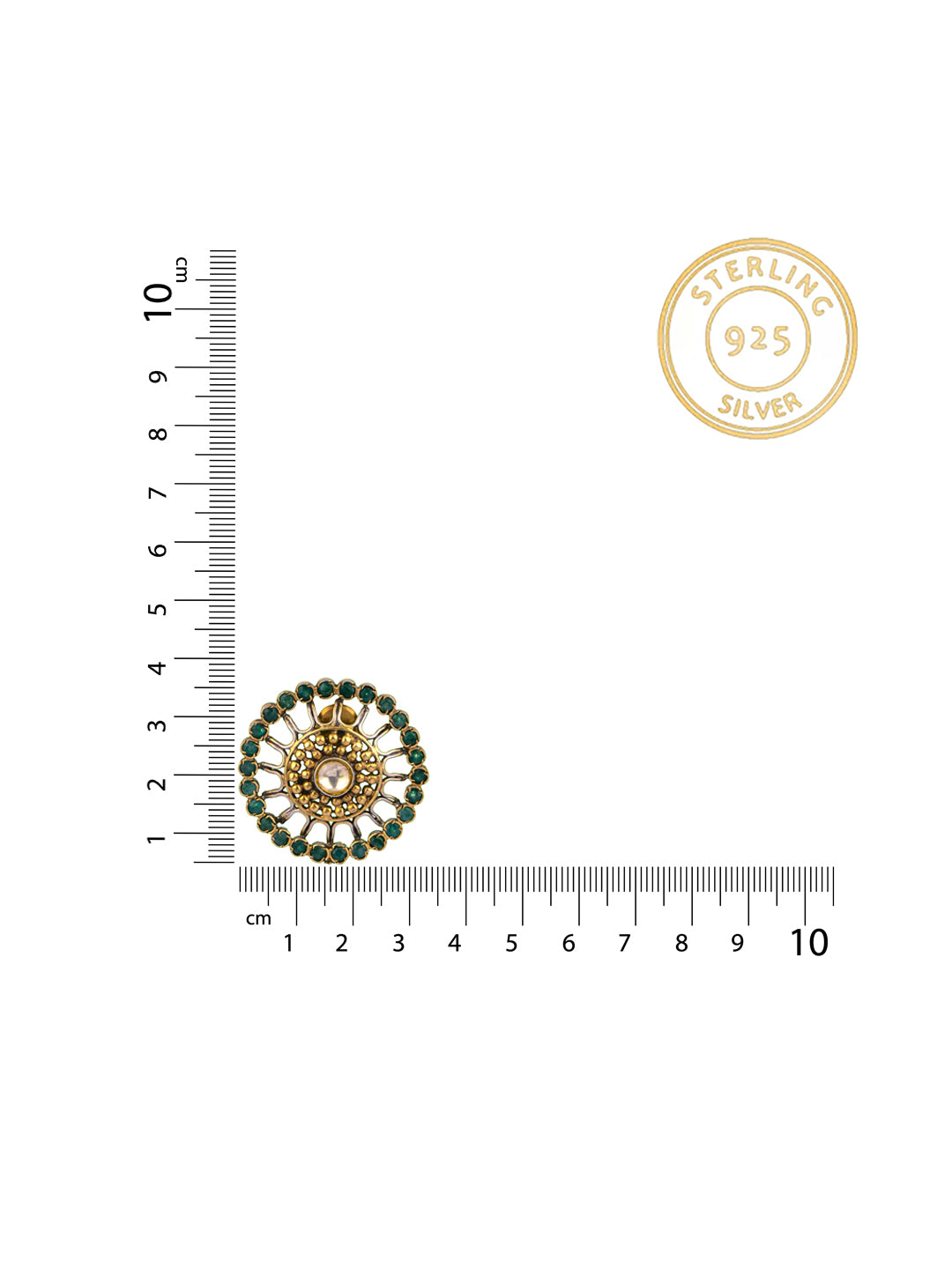 925 Sterling Silver Gold Plated Studs view 4