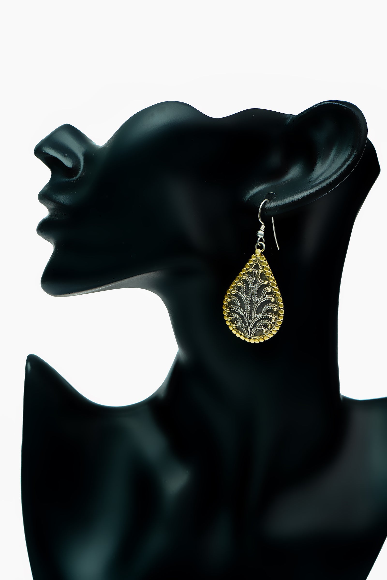 Silver Two-Toned Rawa Dangler Earrings - Neeta Boochra Jewellery