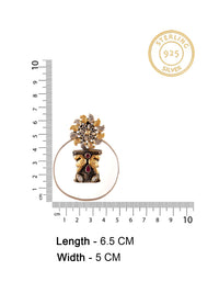 925 Sterling Silver Two Tone 22K Gold Plated Studs Earring With Pink Ruby and White  Kundan view 5
