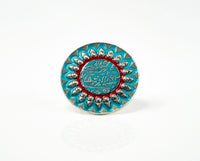 Sky Blue and Red Ring view 1