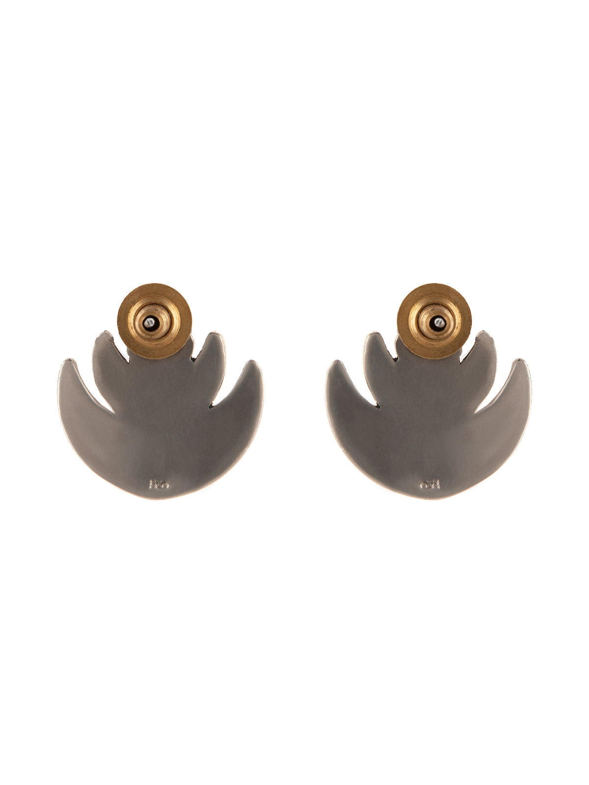 925 Sterling Silver Double Chaand Earrings with Kundan view 5