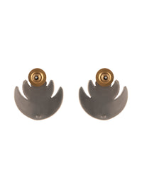925 Sterling Silver Double Chaand Earrings with Kundan view 5