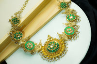 925 Silver Gold Plated Kundan Necklace view 1