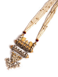 Svarnam Kundan and Pearl Long Necklace view 4