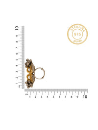 Twin Peacock Adjustable Ring with Ghungroo view 3