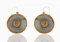 925 Sterling Silver Two Tone Mesh Earrings view 2