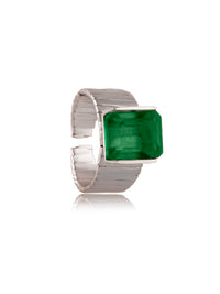 Aurora Emerald Adjustable Ring view 3