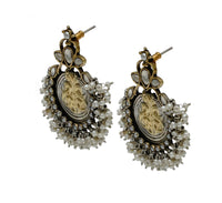 925 Silver Two Tone Earrings with Pearls and Kundan view 4
