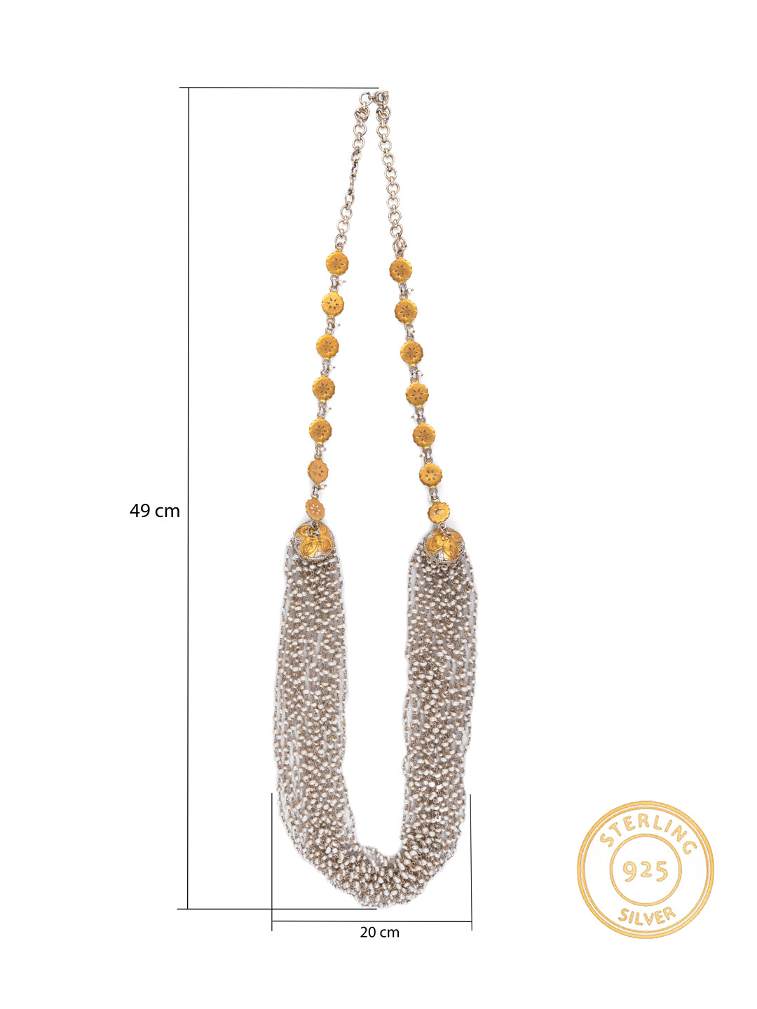 925 Sterling Silver Double Jhumki Pearl Necklace view 4