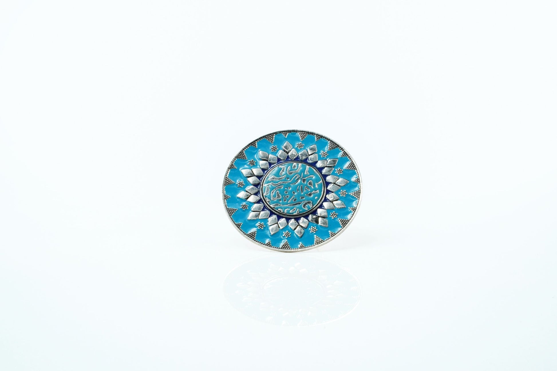 Sky Blue Pyramid Cocktail Ring - Neeta Boochra Jewellery