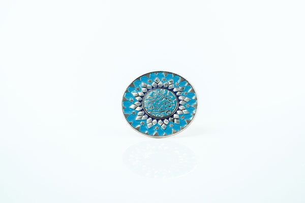 Sky Blue Pyramid Cocktail Ring