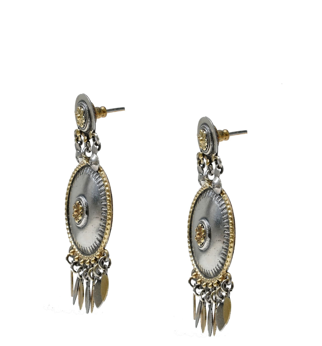 925 Silver Two Tone Rawa Earrings - Neeta Boochra Jewellery