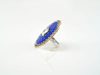 Blue and Yellow Meenakari Ring view 2