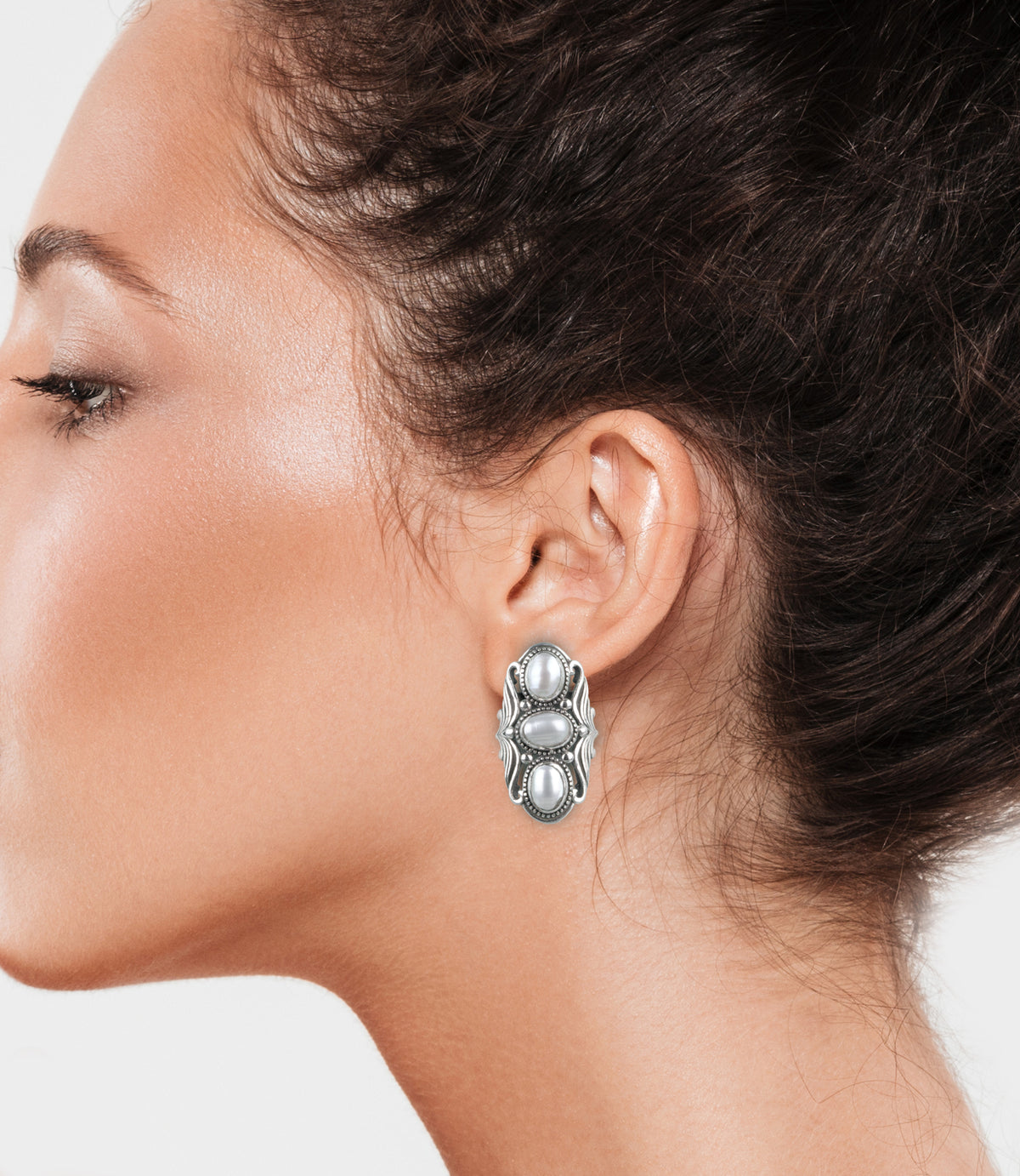 925 Sterling Silver Rawa Studs with Pearls view 4