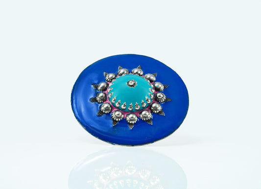 Cobalt and Sky Blue Ring - Neeta Boochra Jewellery