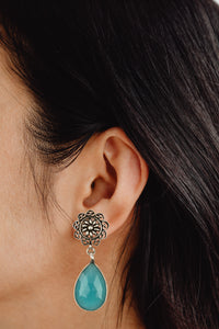 925 Sterling Silver Earrings with Green Onyx drop view 3