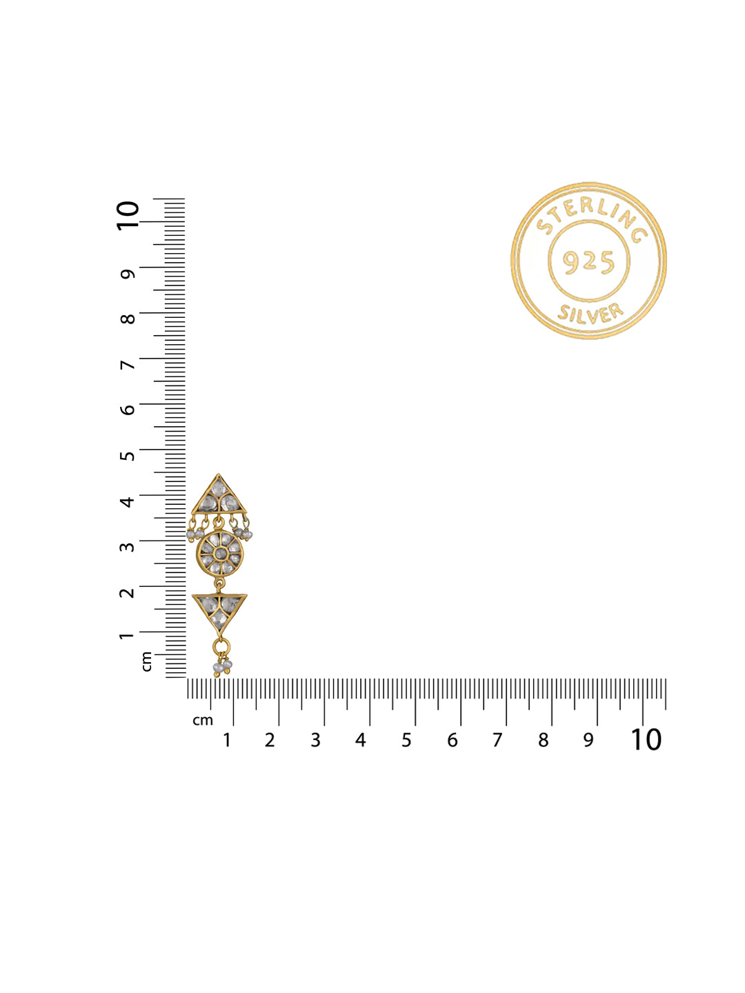 Gold Plated Kundan Earrings view 3