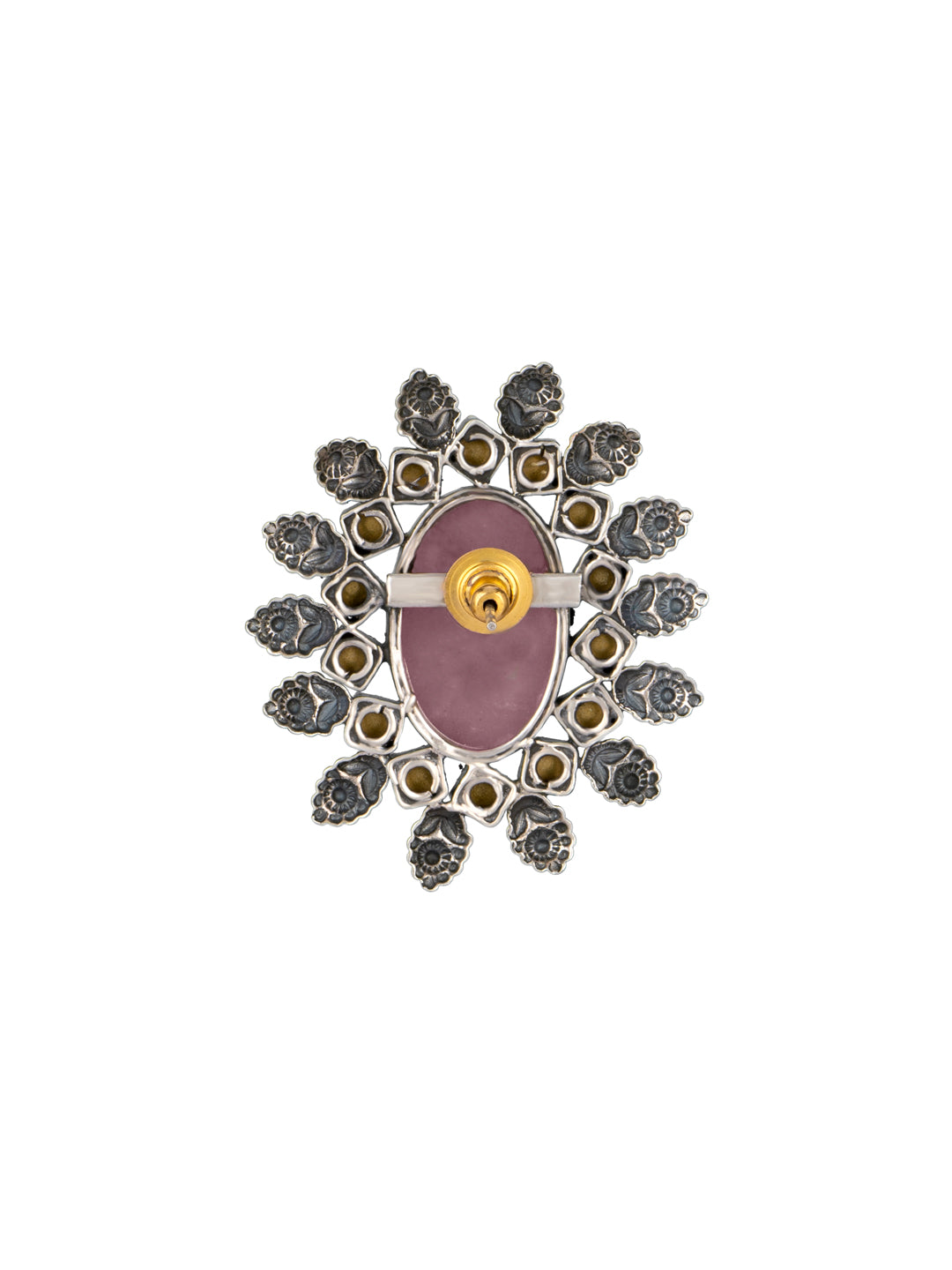 Rose Quartz Kundan Studs view 2