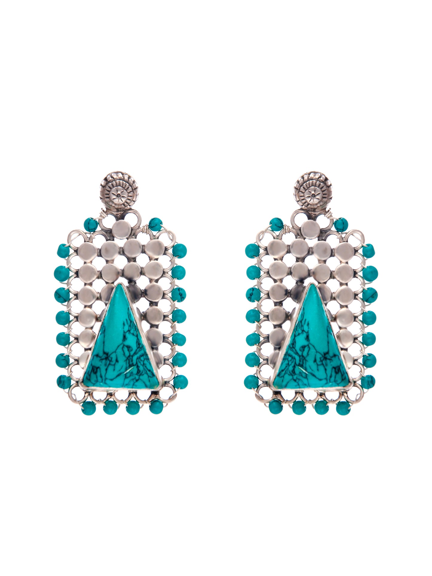 Silver Turquoise Fusion Studs