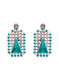 Silver Turquoise Fusion Studs view 3