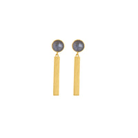 925 Silver Gold Plated Labradorite Drop Earrings view 3