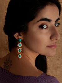 Turquoise Pearl Elegance Earrings view 1