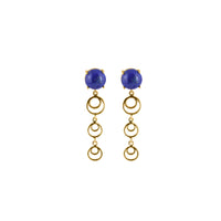 925 Silver Gold Plated Blue Lapis Spiral Drop Earrings view 3