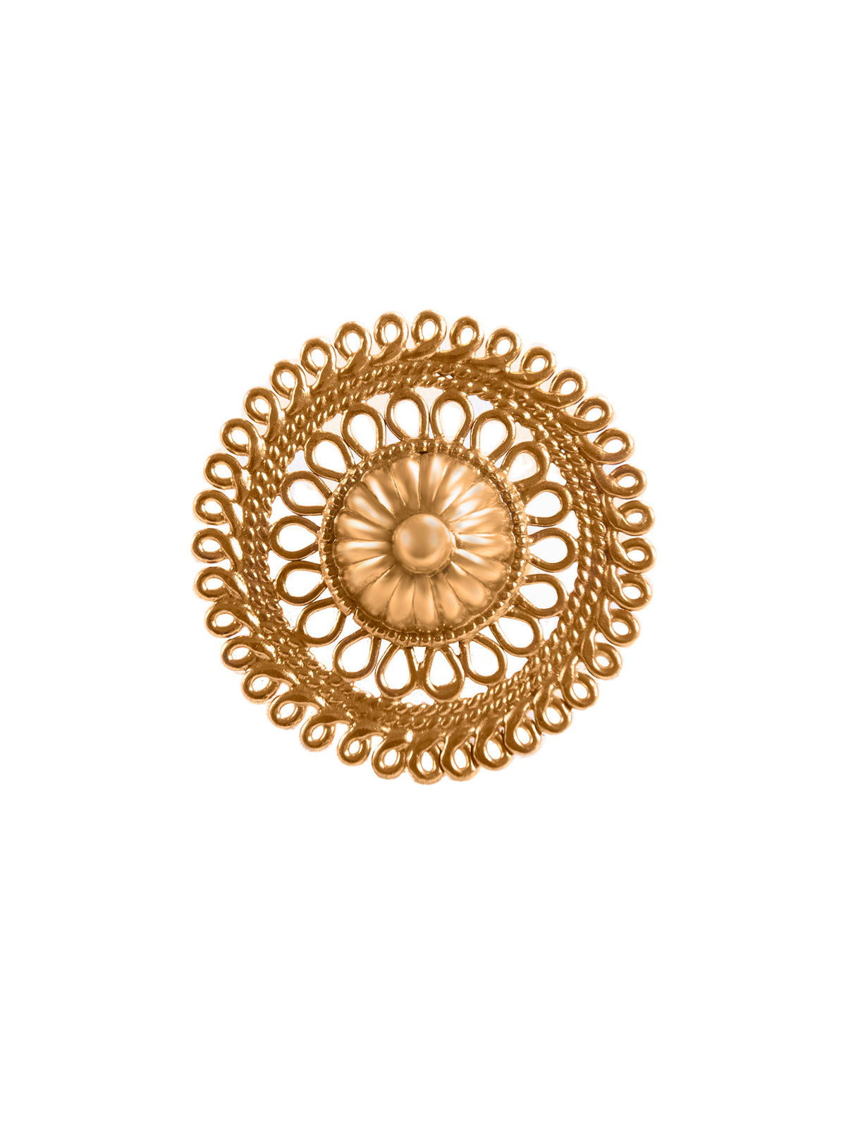 Svarnam Gold Mesh Ring view 3