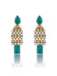 925 Sterling Silver Two Tone 22K Gold Plated Turquoise Gemstone Earrings