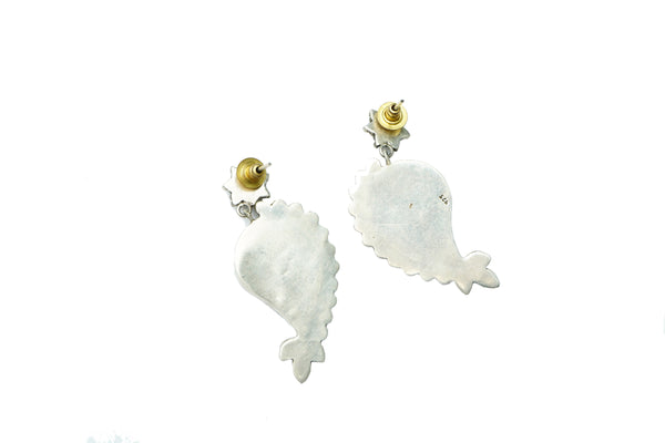 Silver Earrings with Black Onyx and Pearls alternate