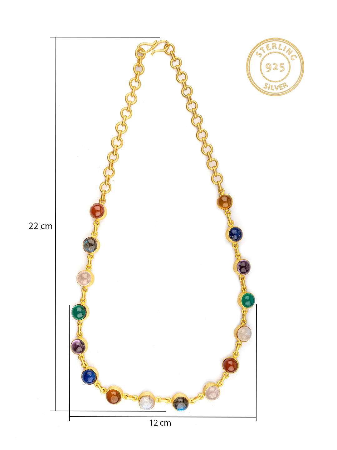 Multicolored Gold Plated Necklace view 2