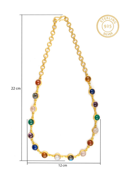 Multicolored Gold Plated Necklace