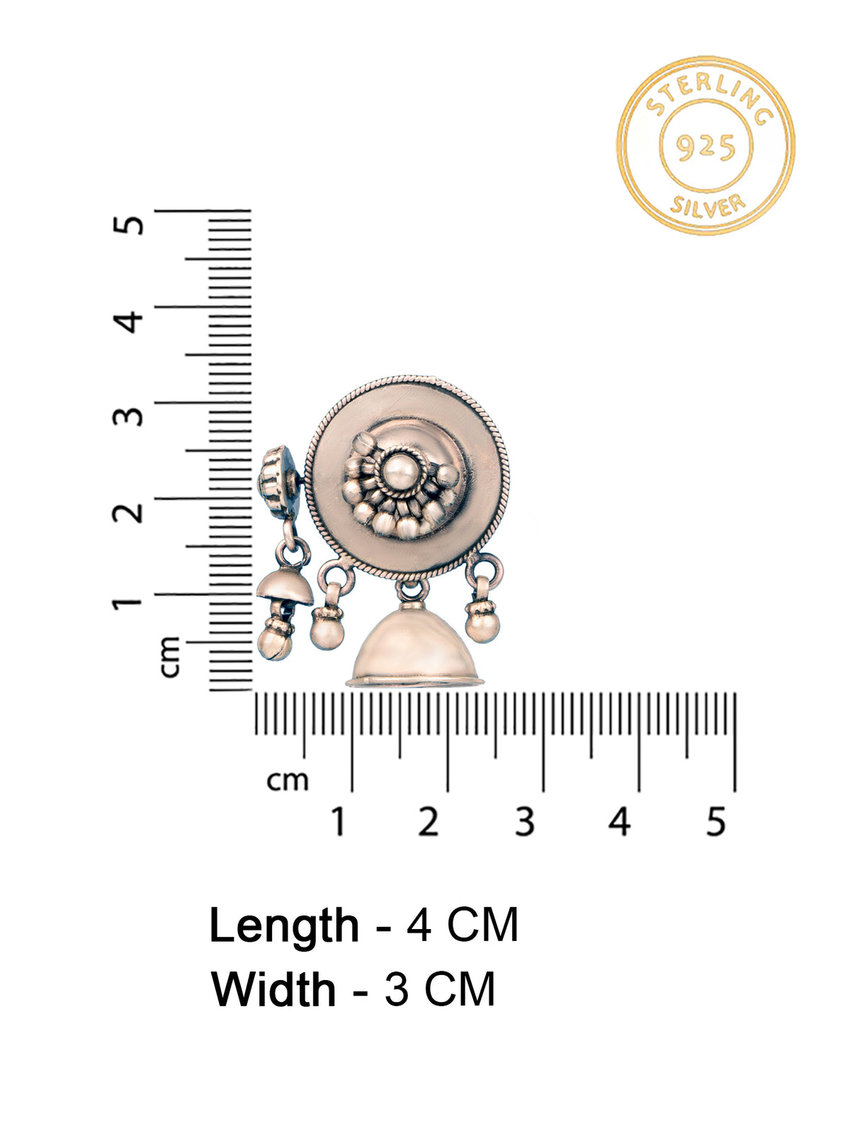 925 Sterling Silver Fusion Jhumki view 4
