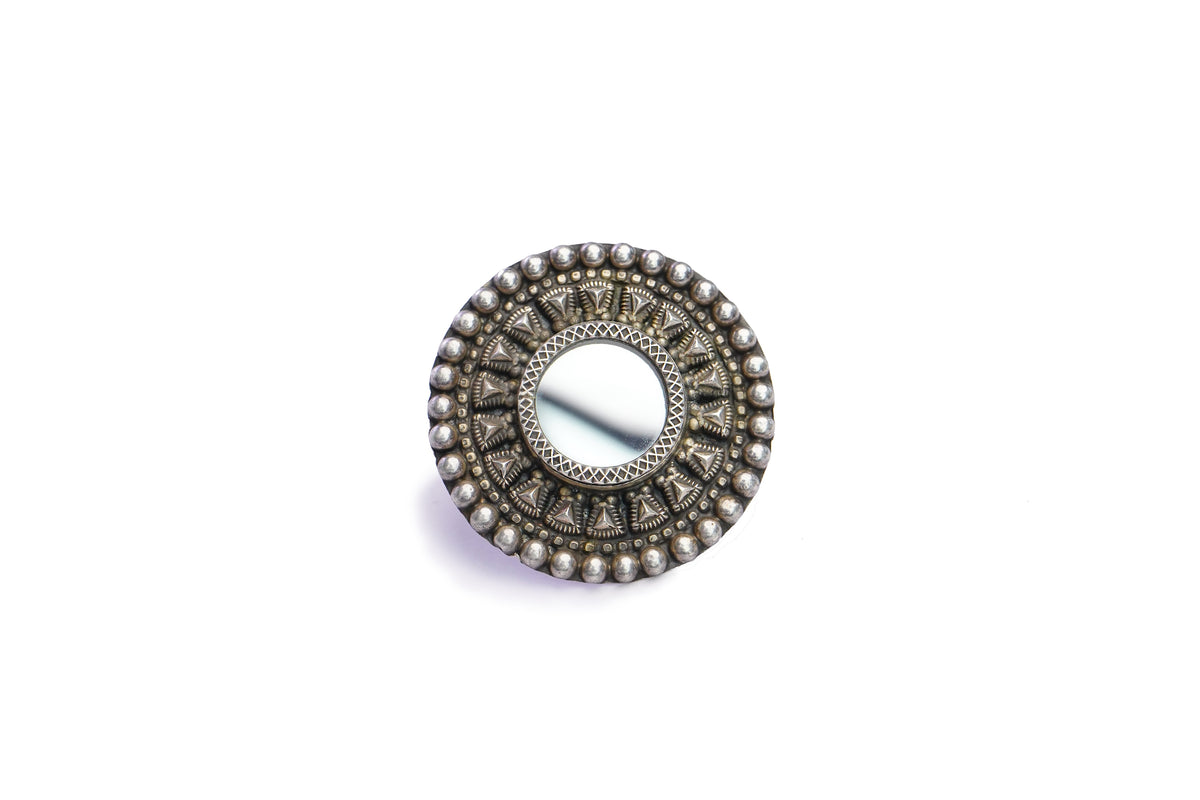 Silver Oxidized Rawa Ring with Mirror view 1