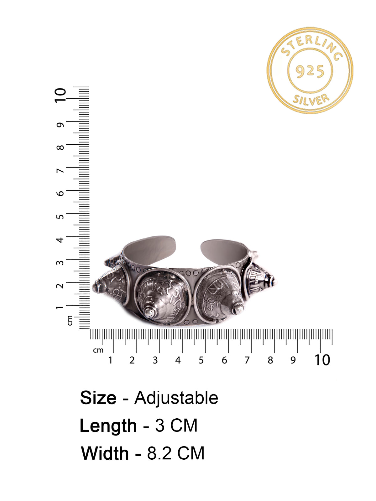 925 Sterling Silver Hare Rama Hare Krishna Bangle view 4
