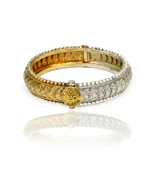 925 Silver Two Tone Rawa Bangle - Neeta Boochra Jewellery