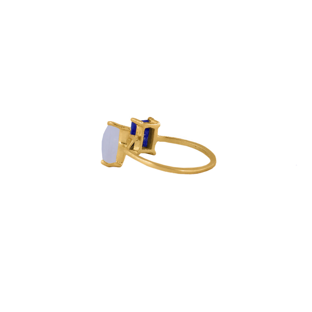 925 Silver Gold Plated Triangle Ring view 3