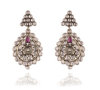 925 Sterling Silver Checker Crystal Earrings view 1