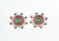 Multicolored Red Green Floral Earrings - Neeta Boochra Jewellery