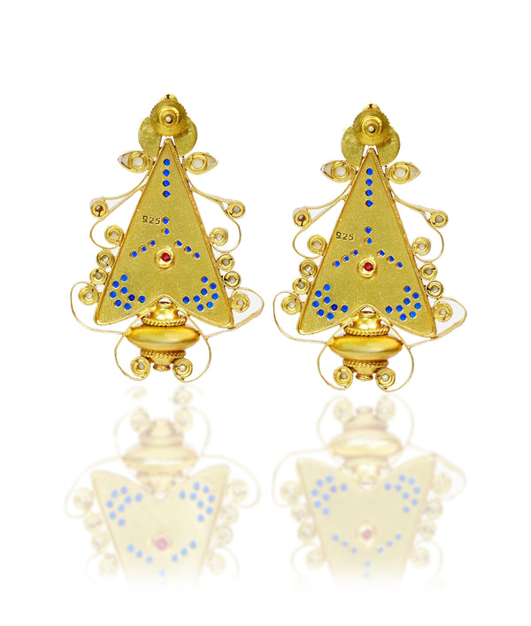 925 Silver Gold Plated Multistone Kundan Earrings alternate