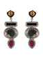 925 Sterling Silver Statement Earrings with Black Onyx and Ruby